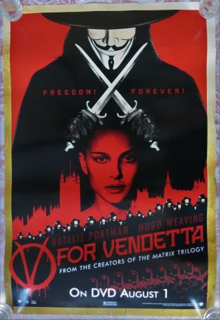 V For Vendetta 2006 Small Dvd Promo Poster 13 1/2 " X20 " Style " B "