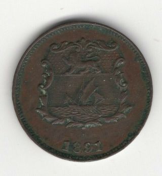 Better Grade 1891 H British North Borneo 1/2 Cent
