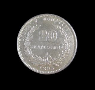 Uruguay 20 Centesimos 1893 /73 So Silver Km 15 5469