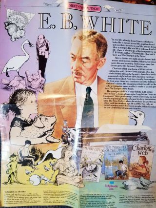 Vintage Meet The Author E.  B.  White Trumpet Of The Swan Charlottes Web Poster