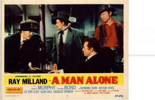 A Man Alone 1955 Release Lobby Card Western Ray Milland Lee Van Cleef