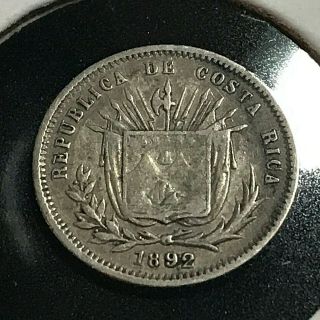 1892 Costa Rica Silver 5 Centavos