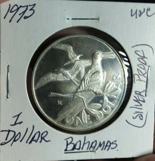 1974 British Virgin Island One Dollar Silver Proof Coin Magnificent Frigate Bird