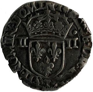 France Munten,  Frankrijk,  1/4 Ecu,  1591,  Nantes,  Zf,  Silver,  Sombart 4670 Xf