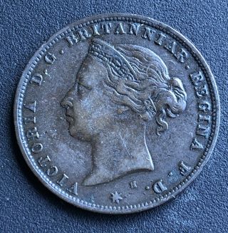 Jersey 1877 1/24 Shilling Queen Victoria Copper Coin