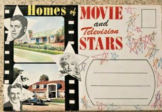 Vintage Postcard Folder - " Homes Of Movie And Television Stars " - Vintage 1950s