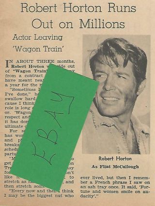 1962 Robert Horton Tv Guide Ad Article Clipping Runs Out On Millions Quits Show