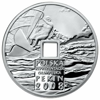 2008 Poland Silver Proof - The 29th Olympic Games - Beijing 2008 (square Hole)