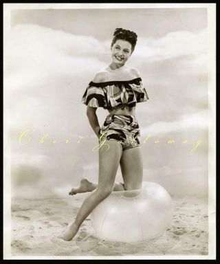 Rare 1940 Cyd Charisse Dancer Leggy Sexy Swimsuit Cole Of California Photo