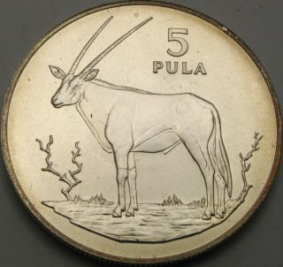 Botswana 5 Pula 1978 - Silver - Gemsbok - Aunc - 1930 ¤