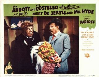 Classic Abbott & Costello Meet Dr Jekyll And Mr Hyde Lobby Card,  Photo 8x10