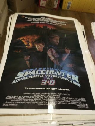 Vintage Spacehunter In 3 - D - Movie Poster 41 " X 27 " Folded