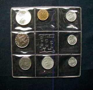 1976 San Marino (italy) Complete Official Set 8 Coins With Silver Unc