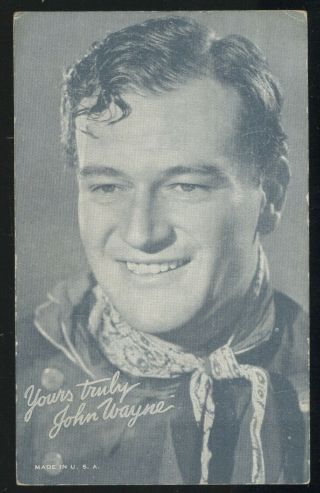 Old Sepia Photo Exhibit Card,  Western Movie Star John Wayne
