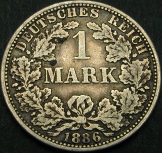 Germany (empire) 1 Mark 1886a - Silver - F/vf - 1314 ¤
