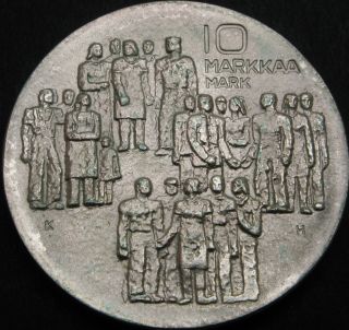 Finland 10 Markkaa 1977 - Silver - Independence - Aunc - 1443 ¤