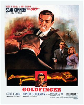1964 Goldfinger James Bond 007 Sean Connery 8x10 Photo Promotional Print Poster