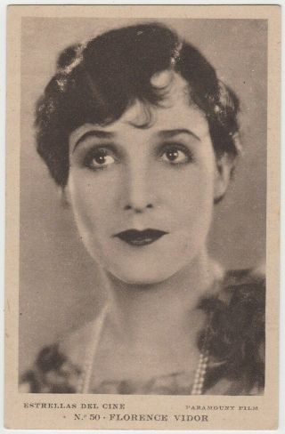 Florence Vidor Vintage 1930s Estrellas Del Cine 50 Postcard From Spain E4