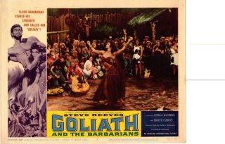 Goliath & The Barbarians 1955 Release Lobby Card Steve Reeves