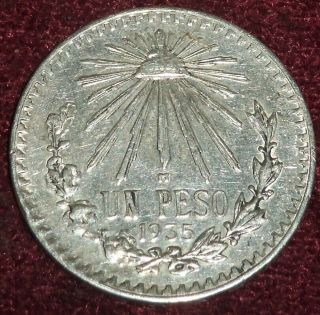 Aunc 1935 Mexico.  720 Silver Un Pesos,  Scarce Date,