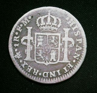 Spain Silver 1775 / 6 1 Real Charles Iii Carlos Mexico Colonial Coin