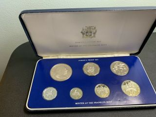 1976 Coinage Of Jamaica Proof Set With Seven Coin - Franklin