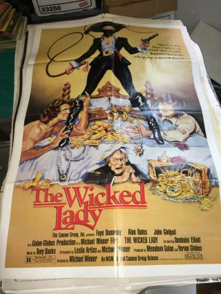 Vintage The Wicked Lady Faye Dunaway - Movie Poster 41 " X 27 " Folded