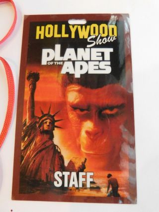Limited Edition Hollywood Show Planet Of The Apes Staff Pass W/lanyard