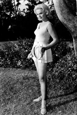 Martha Hyer Sexy In Short Tennis Skirt Holding Raquet Full Length Pose 4x6 Photo