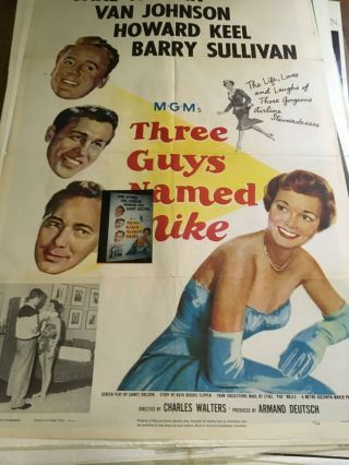 VINTAGE THREE GUYS NAMED MIKE - MOVIE POSTER 41 