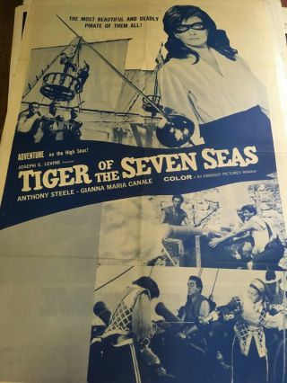 VINTAGE TIGER OF THE SEVEN SEAS ANTHONY STEELE - MOVIE POSTER 41 