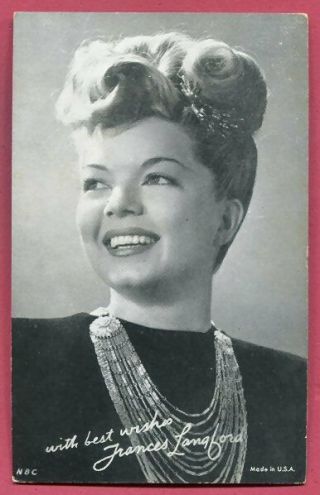 1931 To 1956 Frances Langford Movie Star Exhibit Card