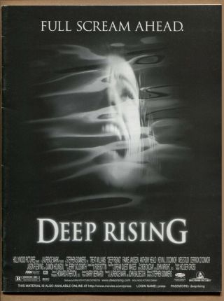 Deep Rising Famke Janssen Treat Williams Anthony Heald Horror Pressbook