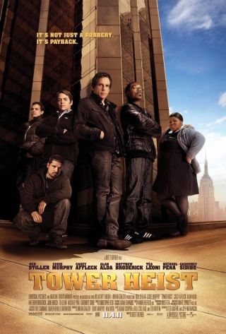 Tower Heist Movie Poster 2 Sided 27x40 Ben Stiller Eddie Murphy