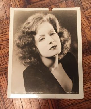 1930’s 8x10 Glossy Promo Photo Of Greta Garbo—mgm Star—as Is