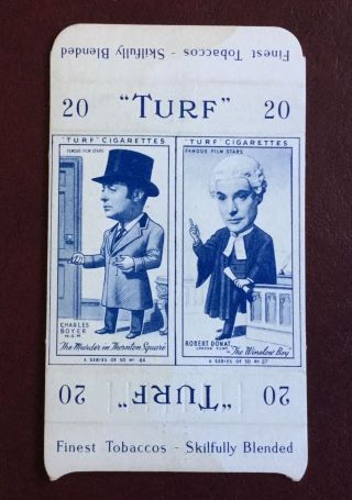 1949 Turf Famous Film Stars Cards Charles Boyer/robert Donat Uncut Panel W/tabs