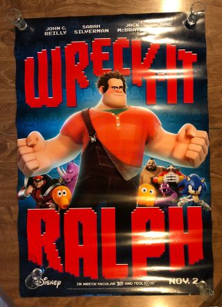 2012 Disney Wreck - It Ralph 27x40 Double Sided Movie Poster.  Has Wear.