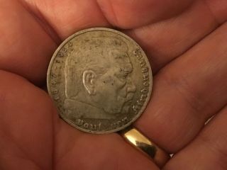 1935 D,  German 5 Mark 90 Silver Coin,  14 Grams