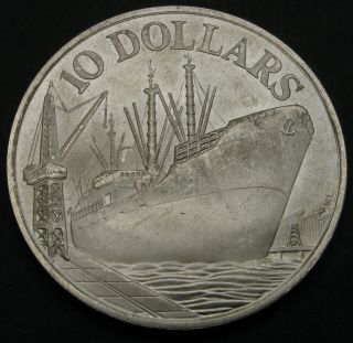Singapore 10 Dollars 1976 - Silver - 10th Anniversary Of Independence - 2222