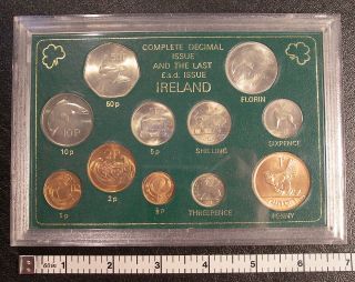 Ireland Complete Decimal & Last Issue Penny Florin Pence World Coin Set