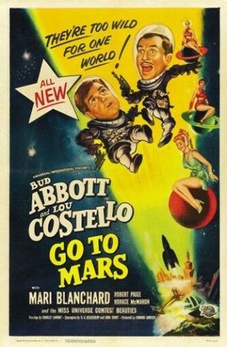 Abbott And Costello Go To Mars Movie Poster Vintage 1