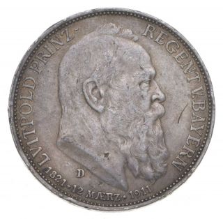 Silver - World Coin - 1911 Kingdom Of Bavaria 2 Mark - World Silver Coin 290