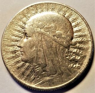 1934 Poland 5 Zlotych Silver (. 750) World Coin