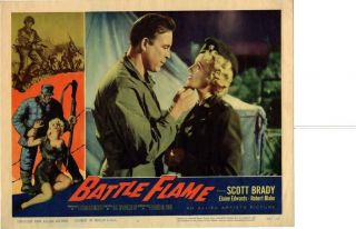 Battle Flame 1959 Release Lobby Card Korean War Scott Brady