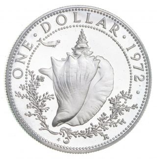 Silver - World Coin - 1972 Bahama Islands 1 Dollar - World Silver Coin 034