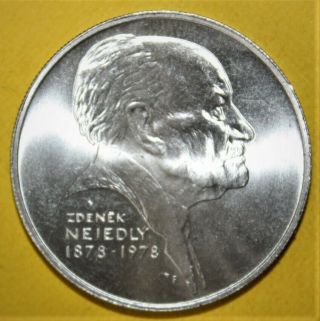 Czechoslovakia 50 Korun 1978 Brilliant Uncirculated Silver Coin - Zdenek Nejedly
