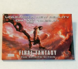 Final Fantasy Button Dvd Release Date Promo 10 - 23 - 01 Pinback Badge Pin