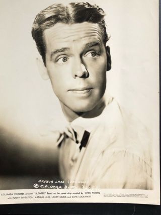 Arthur Lake Blondie Columbia Pictures Vintage 8x10 Portrait Rare Wow