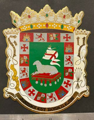 Puerto Rico Ca2000s,  Medalla - Placa Escudo/sello Oficial De Pr,  Brass Con Esmalte