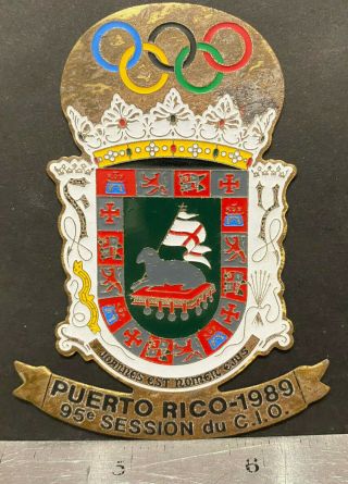 Puerto Rico 1989,  Medalla - Placa Comite Olimpico Int.  Sesion 95,  Escudo/sello Pr